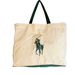 Ralph Lauren Canvas Tote Bag Large Capacity Limited Edition NWT Beach